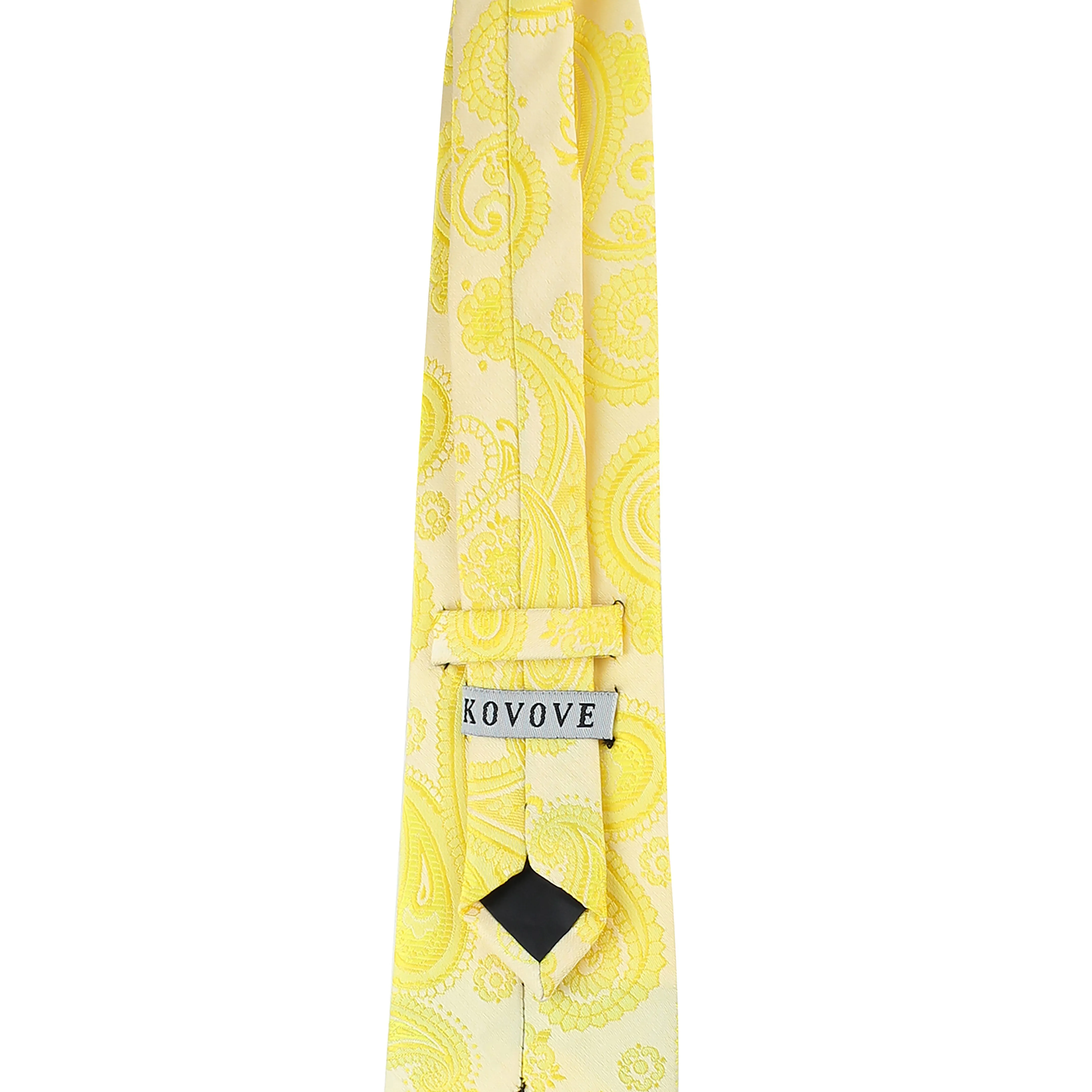 Kovove Yellow Paisley Neck Tie For Men