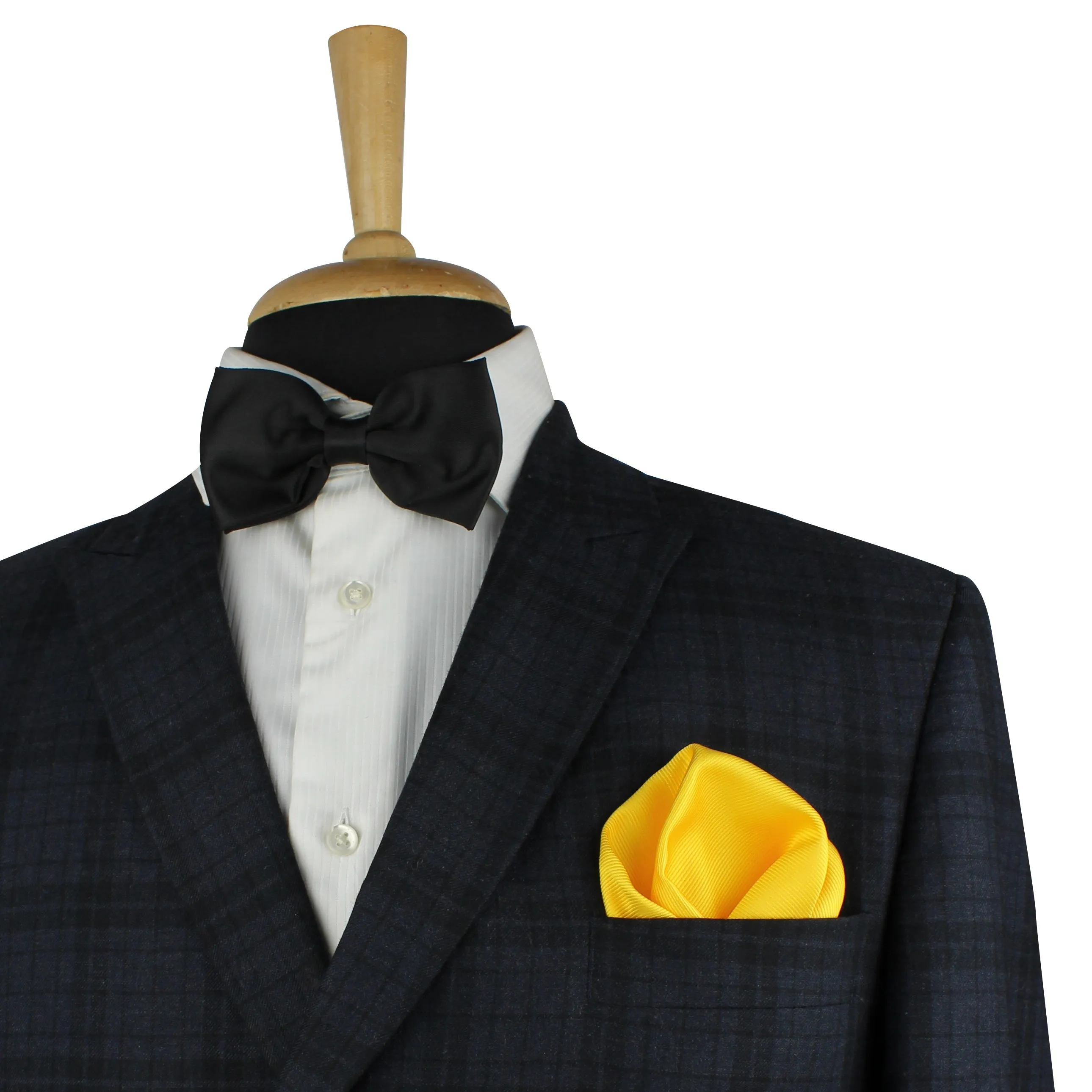 Kovove Yellow Self Design Pocket Square For Men