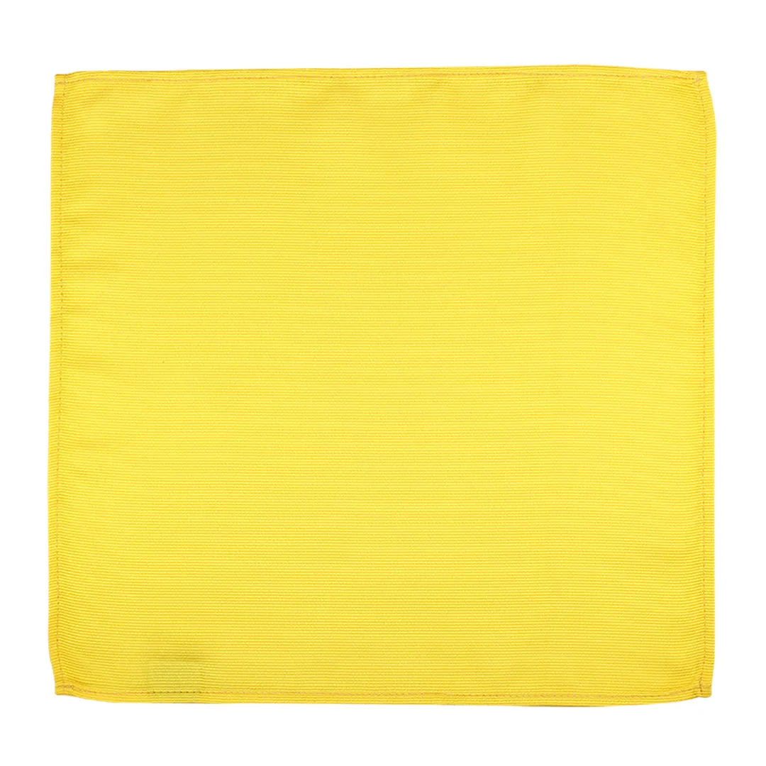 Kovove Yellow Self Design Pocket Square For Men