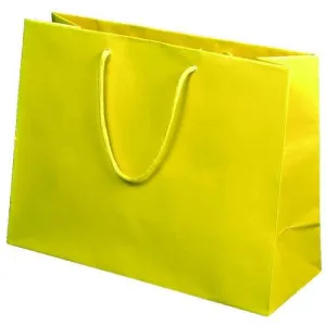 Lemon (Sunrise) Matte Rope Handle Euro-Tote Shopping Bags - 13.0 x 5.0 x 10.0