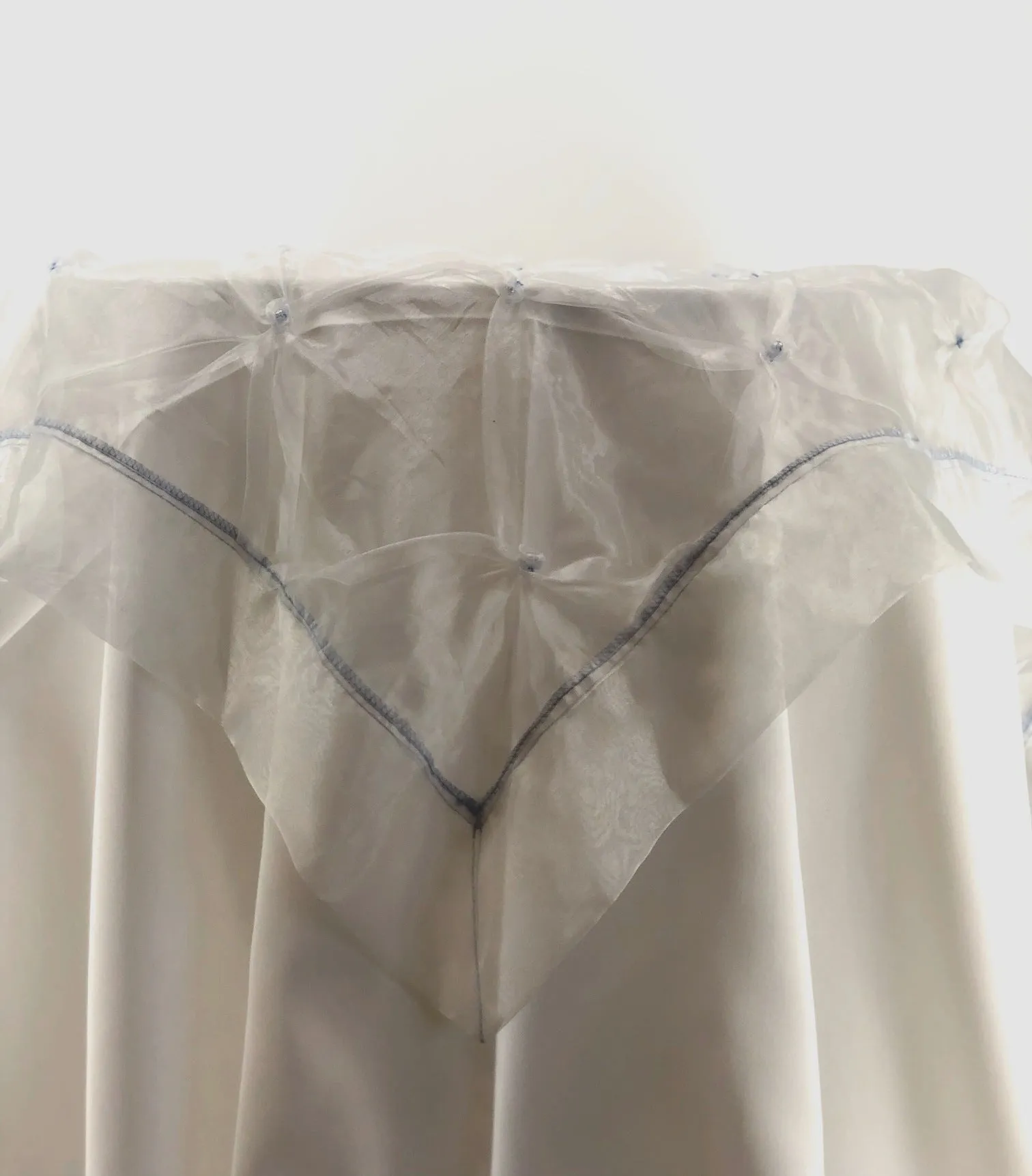 Light Blue Button Organza Tablecloth