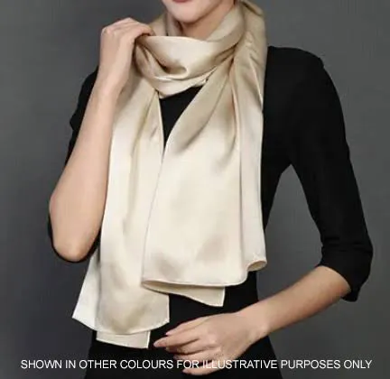 LONG PLAIN DARK GOLD SATIN SCARF SHAWL WRAP