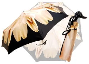 Lotus Women's Folding Umbrella with Black Duck Handle