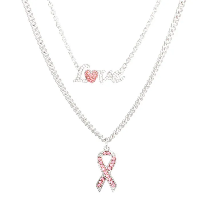 Love Pink Ribbon Chain