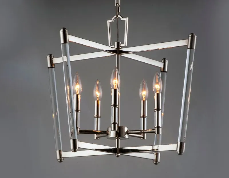 Lucent 23.25" 5 Light Chandelier in Polished Nickel