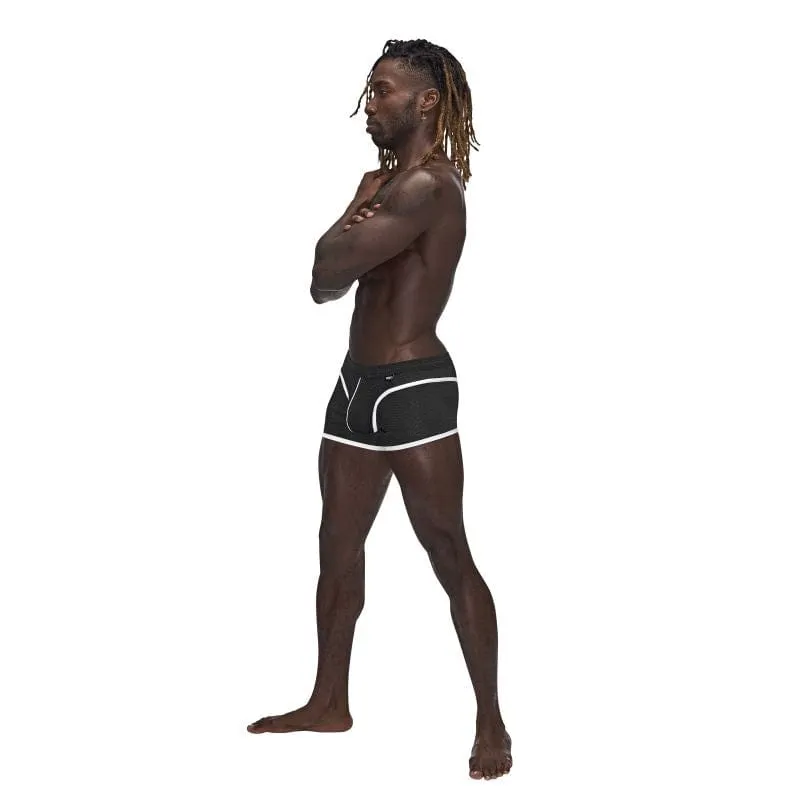 Male Power Sport Mesh Mini Short Black