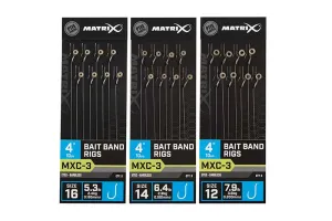 Matrix Bait Band Rigs 4" MXC-3 hooks to nylon eyed barbless