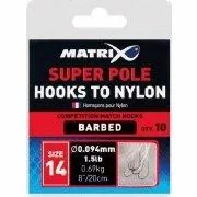 Matrix Super Pole Barbed Hooks To Nylon