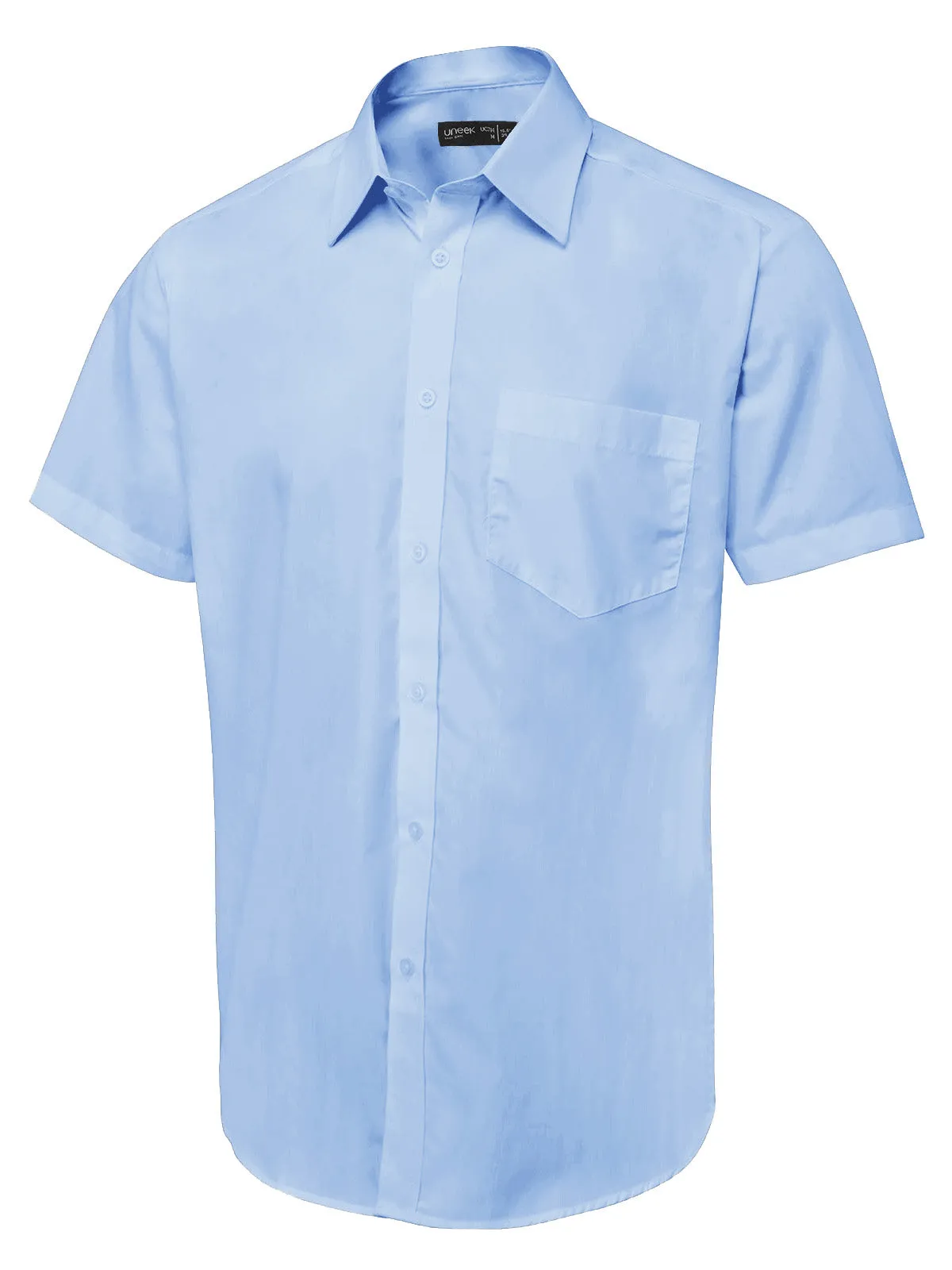 Mens Tailored Fit Short Sleeve Poplin Shirt