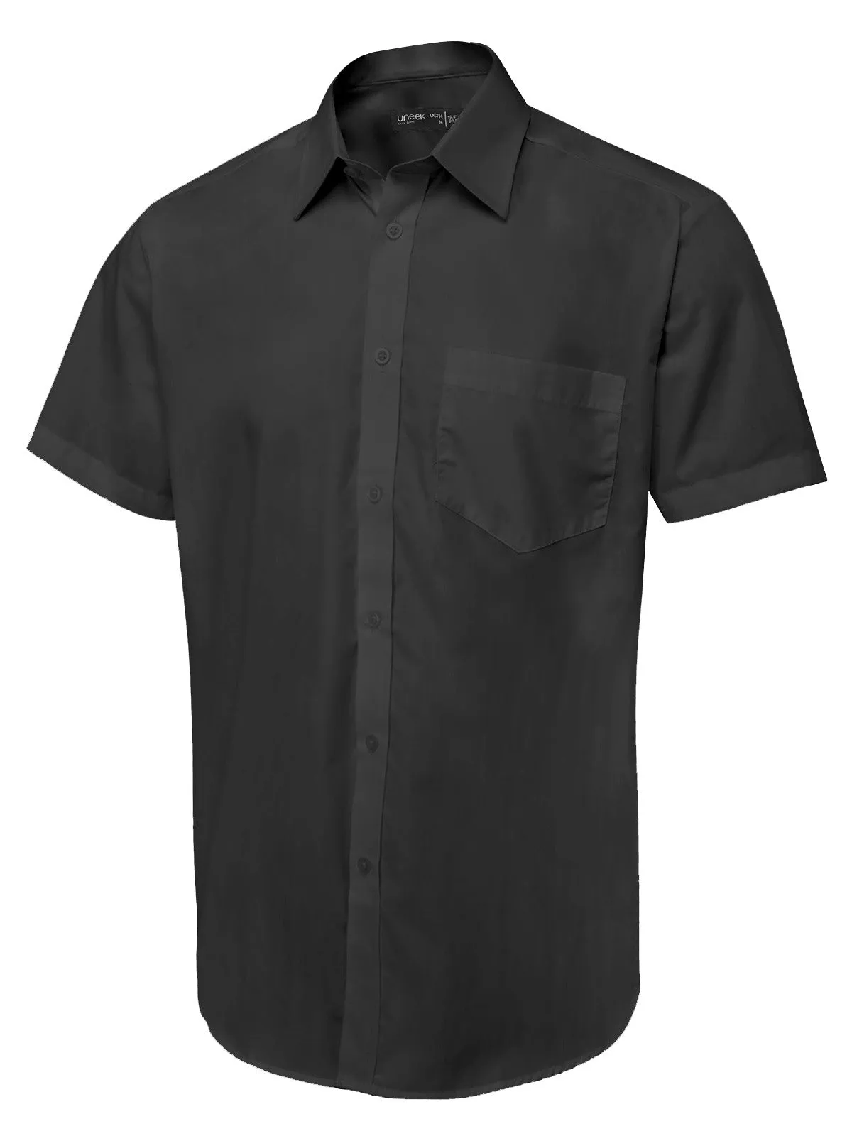 Mens Tailored Fit Short Sleeve Poplin Shirt