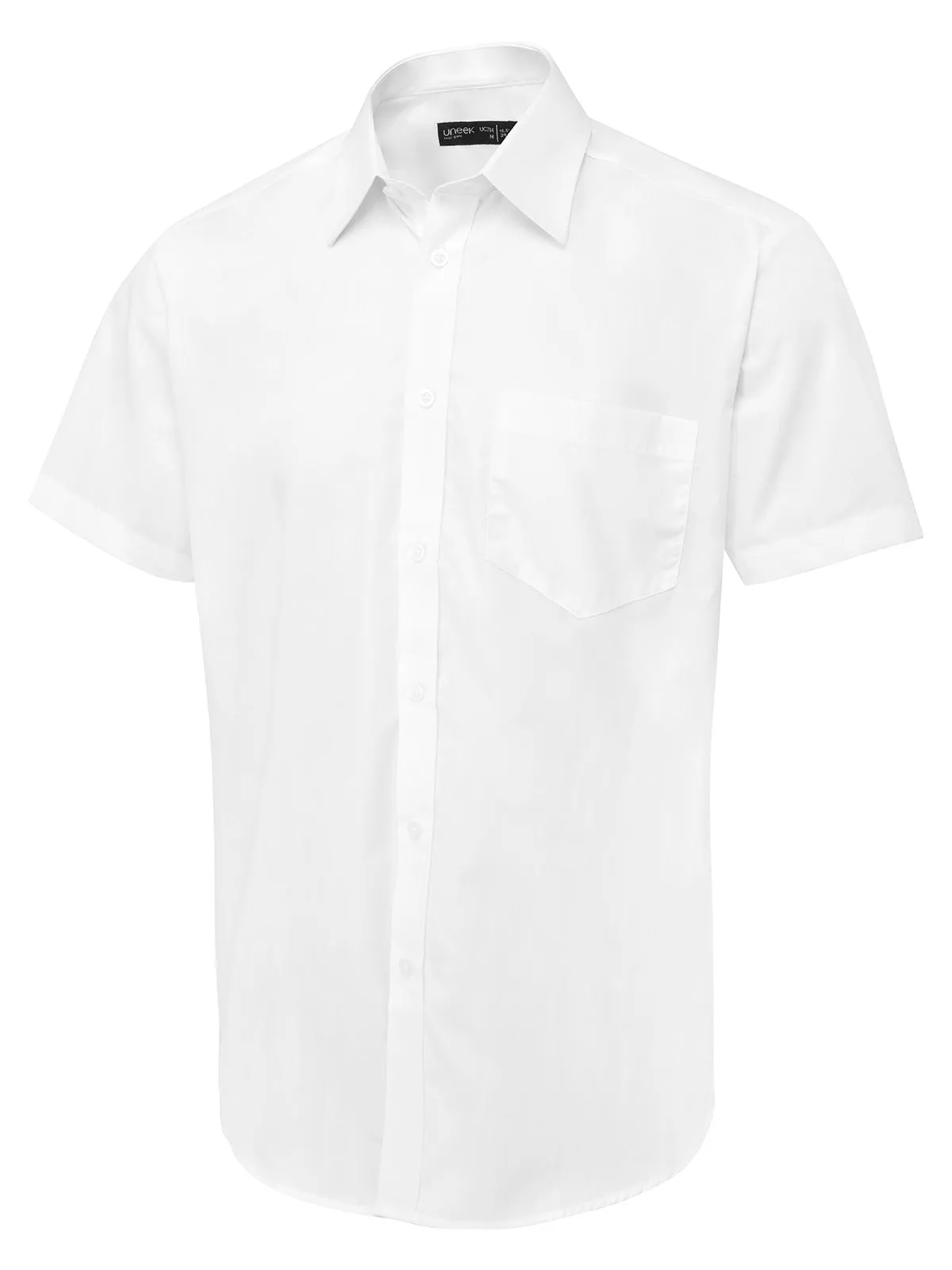 Mens Tailored Fit Short Sleeve Poplin Shirt