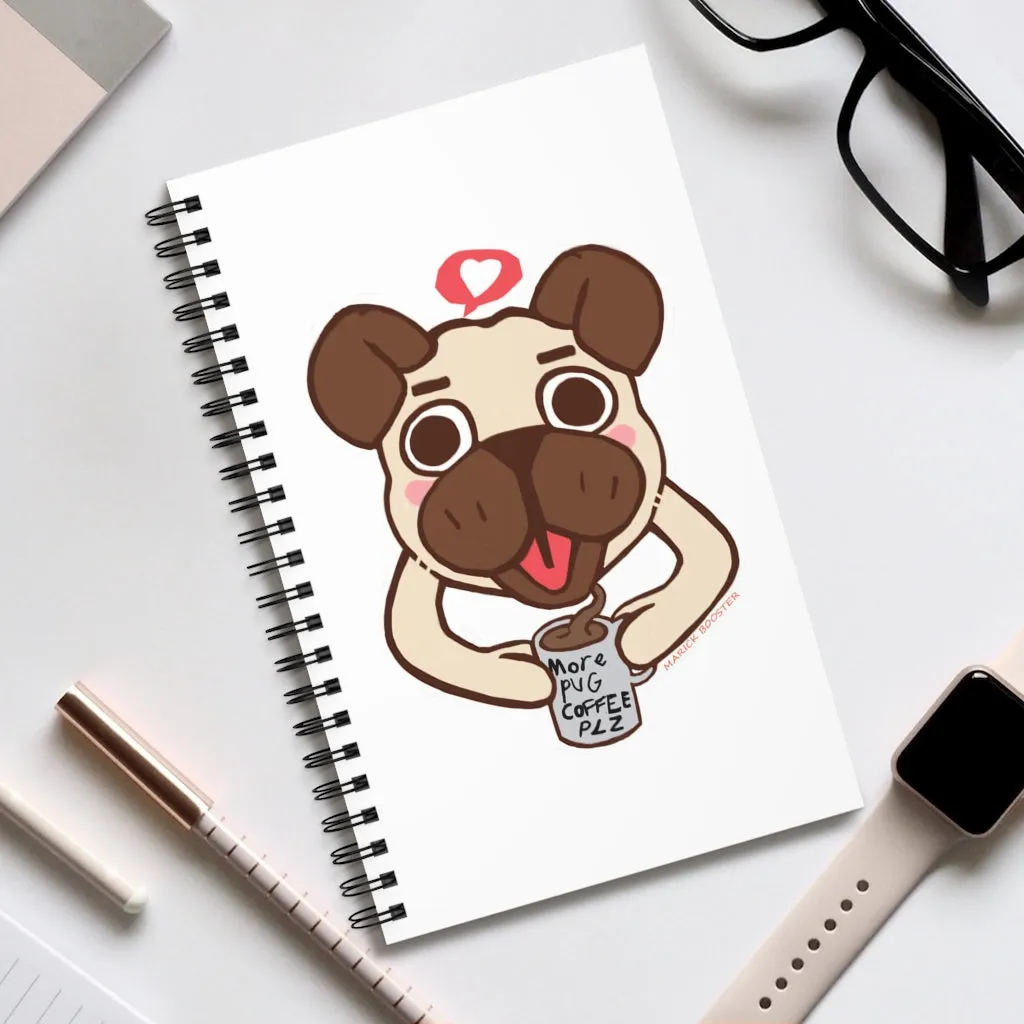 More Pug Coffee Please Spiral Journal (EU)