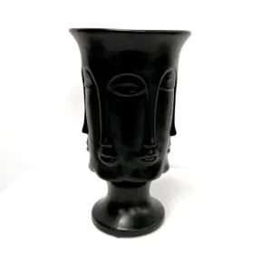 Multi Face Deluxe XL Ceramic Vase - Black - 25cm