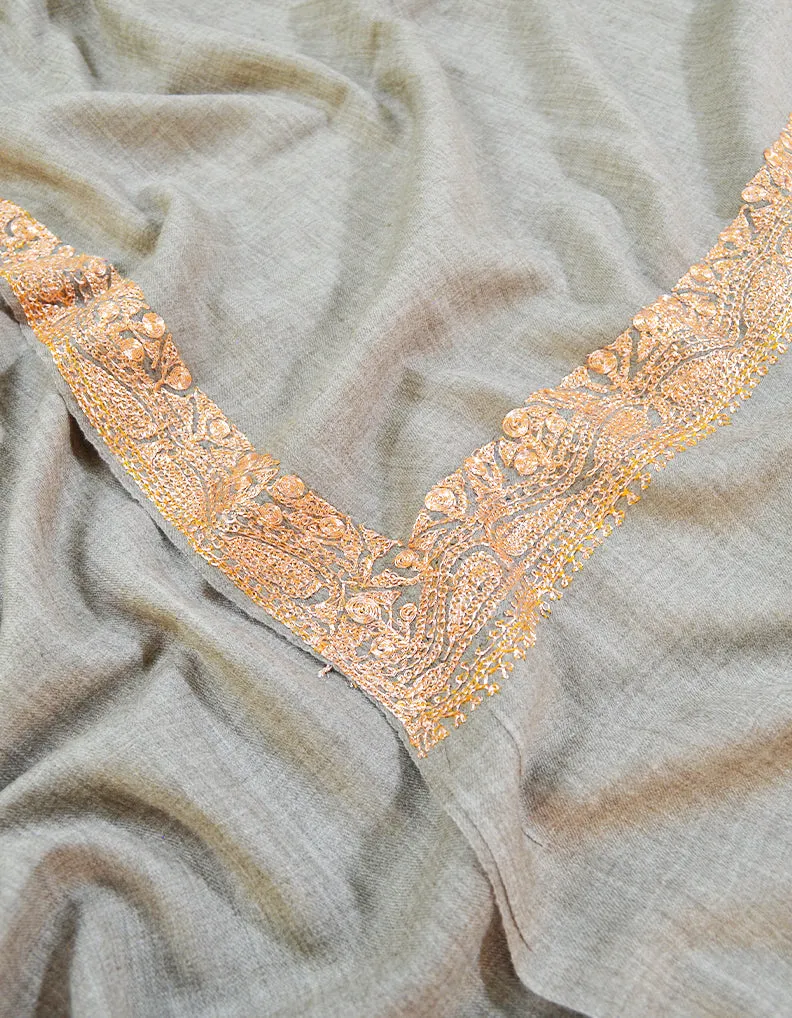 natural tilla embroidery pashmina shawl 8579