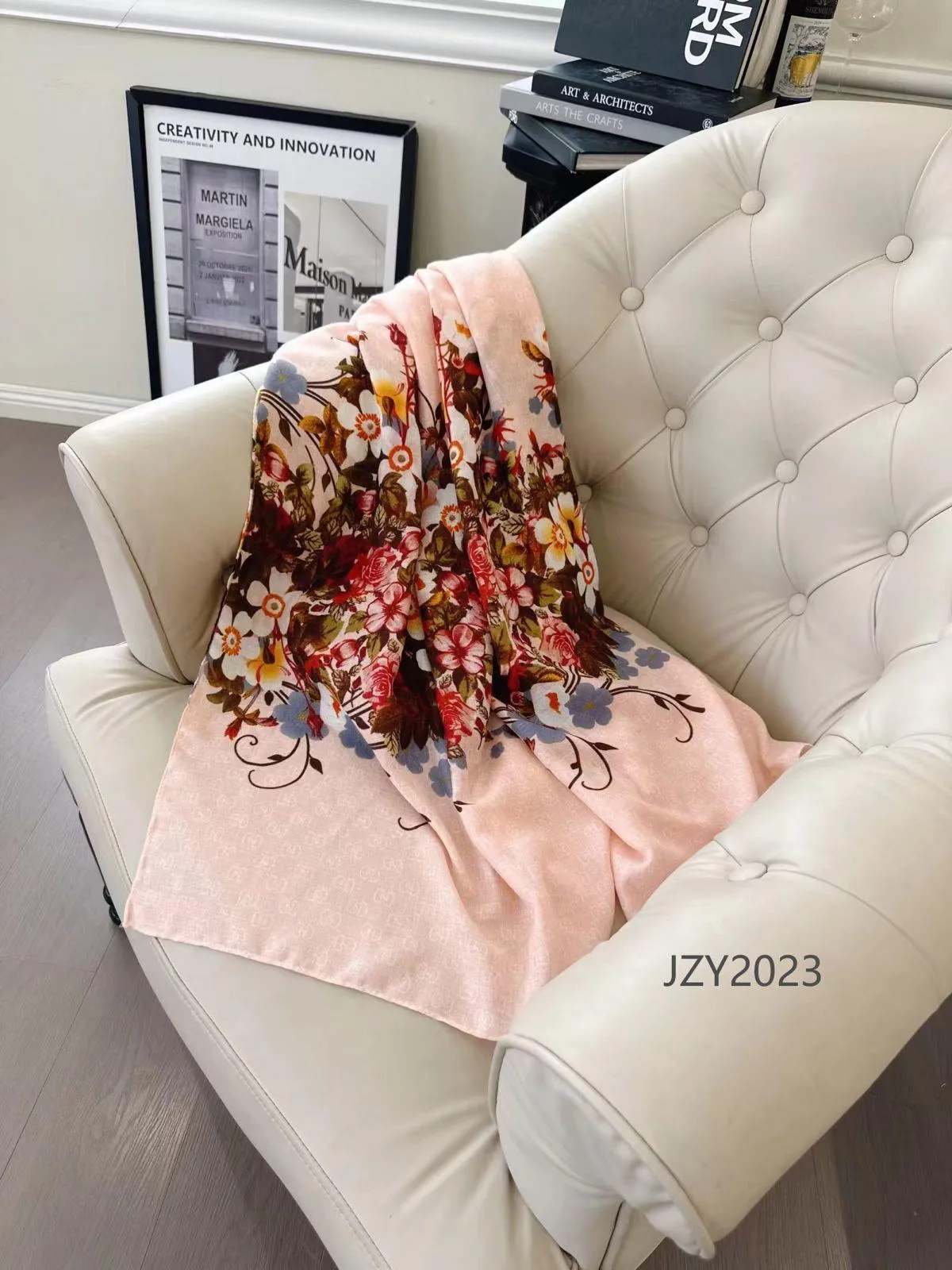 New Women Beautiful Flower Print All Season Cotton/Viscose Scarf