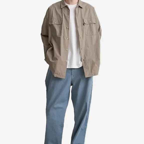 Nylon Tusser Overshirt - Taupe