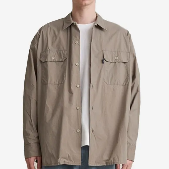 Nylon Tusser Overshirt - Taupe