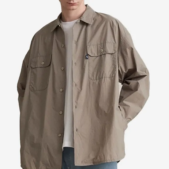 Nylon Tusser Overshirt - Taupe