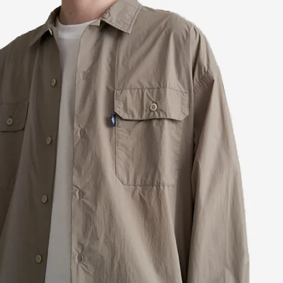 Nylon Tusser Overshirt - Taupe