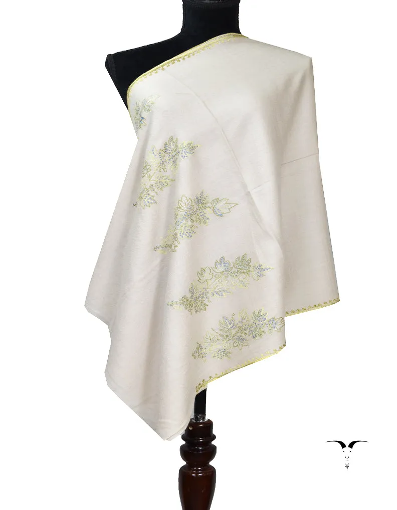 Off-white Embroidery Pashmina stole 7254