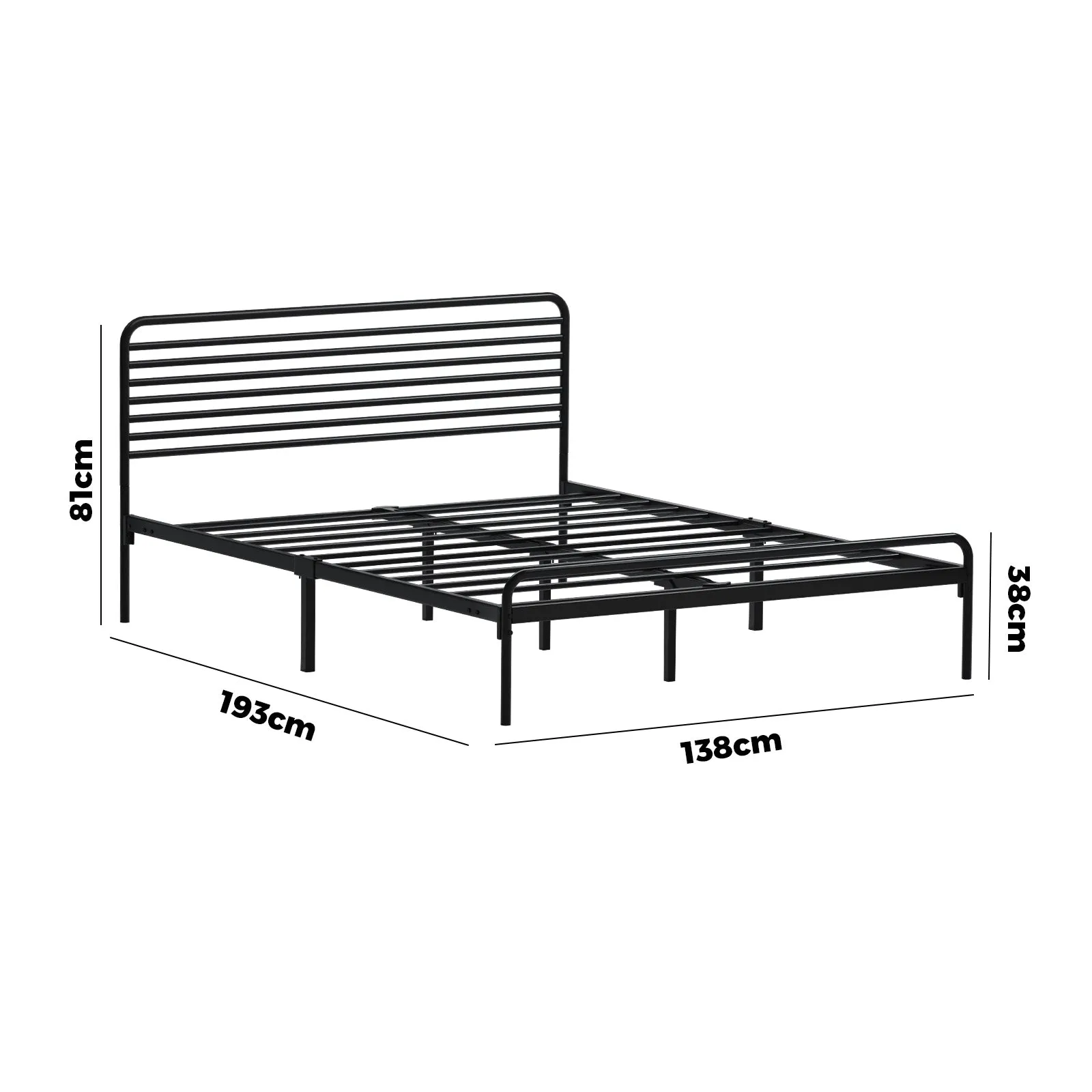 Oikiture Metal Bed Frame Double Size Bed Base Beds Platform