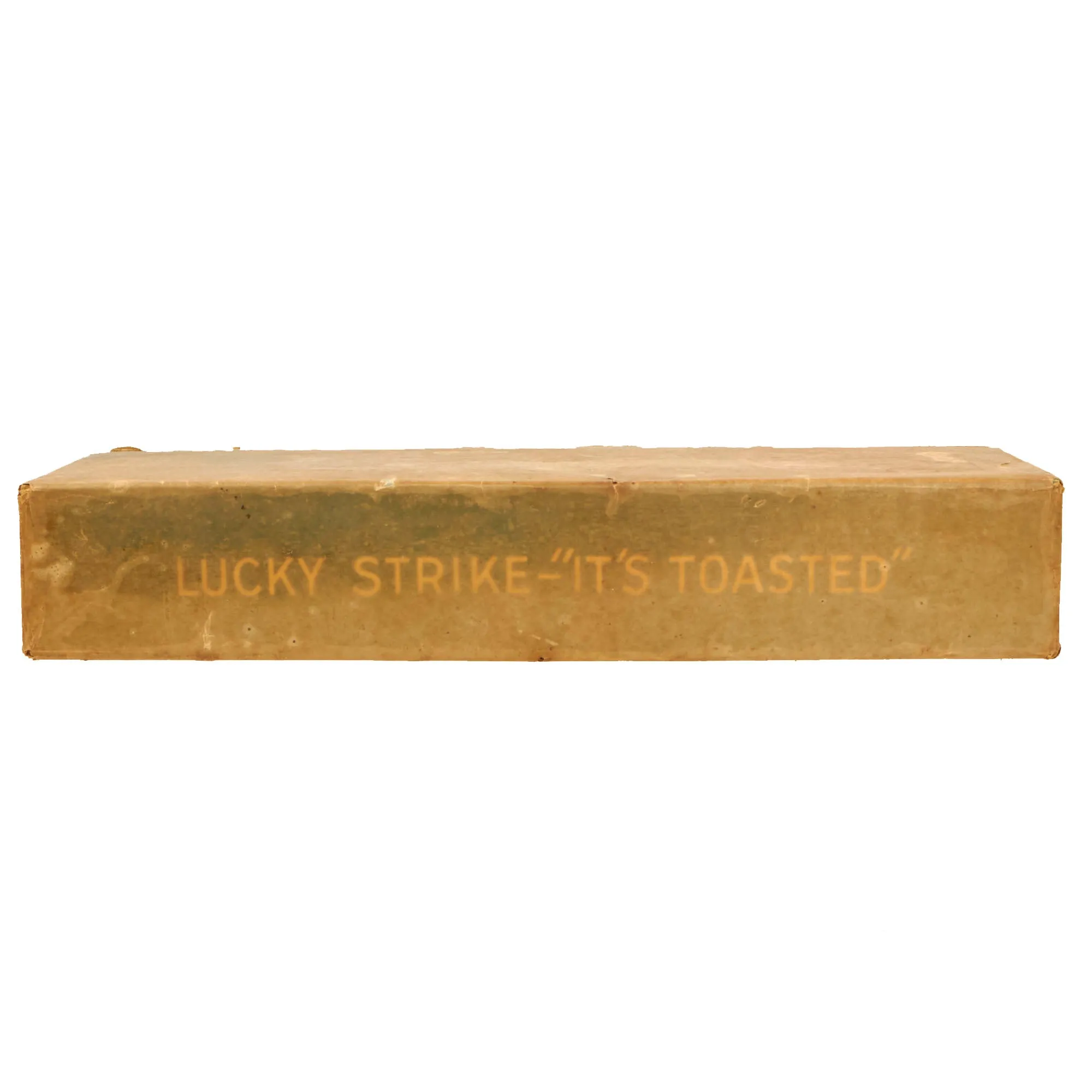 Original U.S. WWII Unopened Case of Lucky Strike Cigarettes - 10 Sealed Packs of 20 Cigarettes - Pre-1942 Packaging