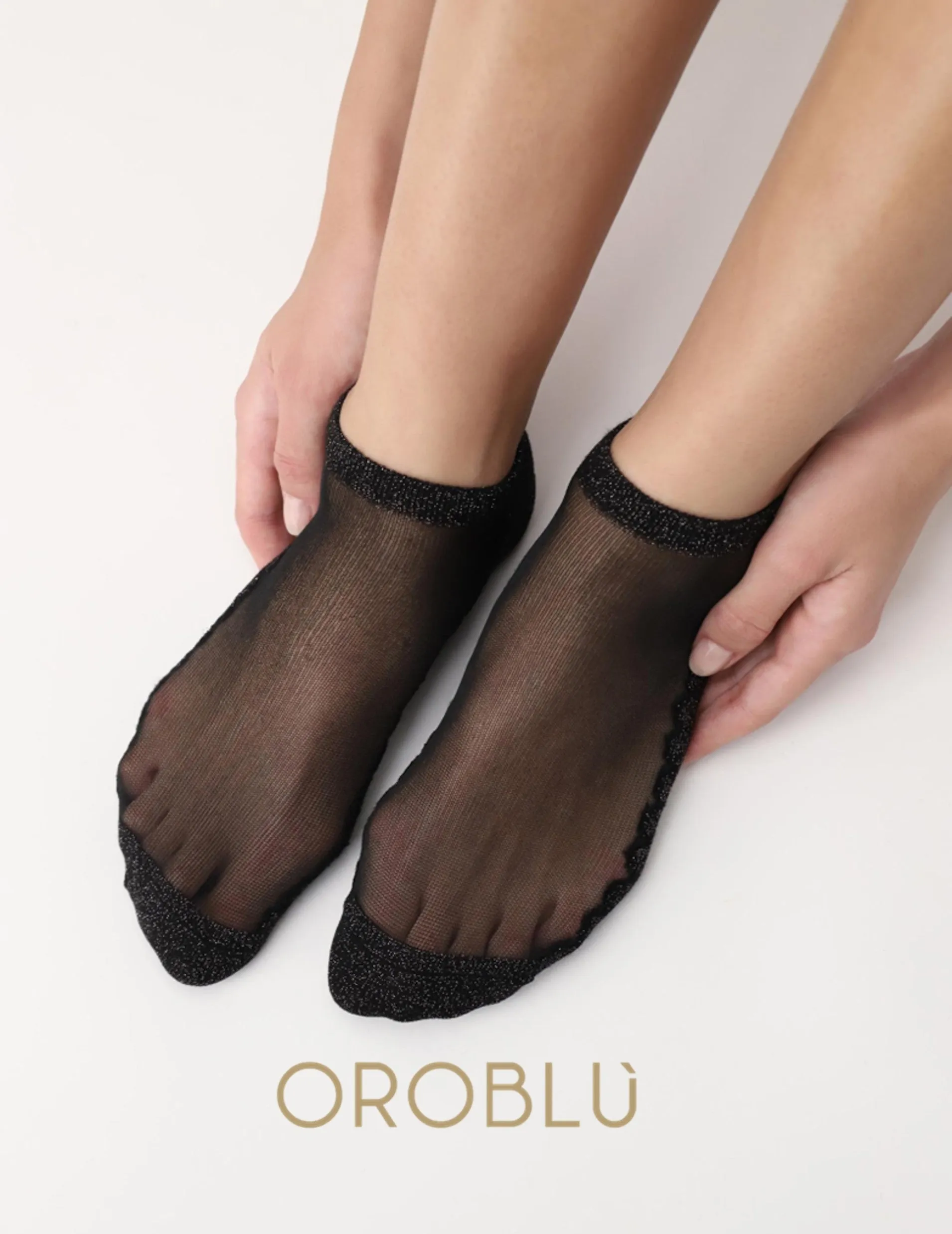 Oroblu Sale Glowing Sneaker Socks Black VOBC67413