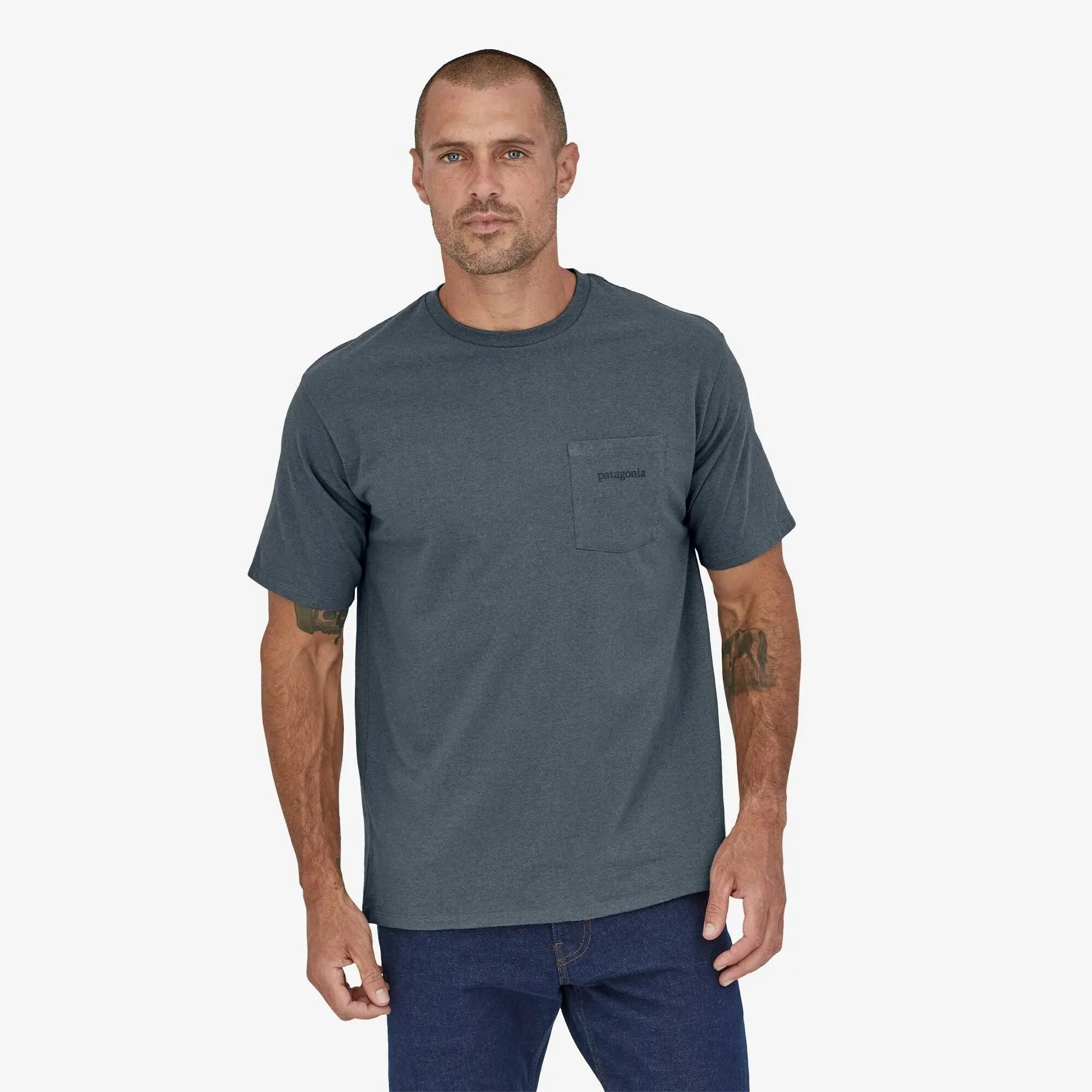 Patagonia Mens Line Logo Ridge Pocket Responsibili Tee