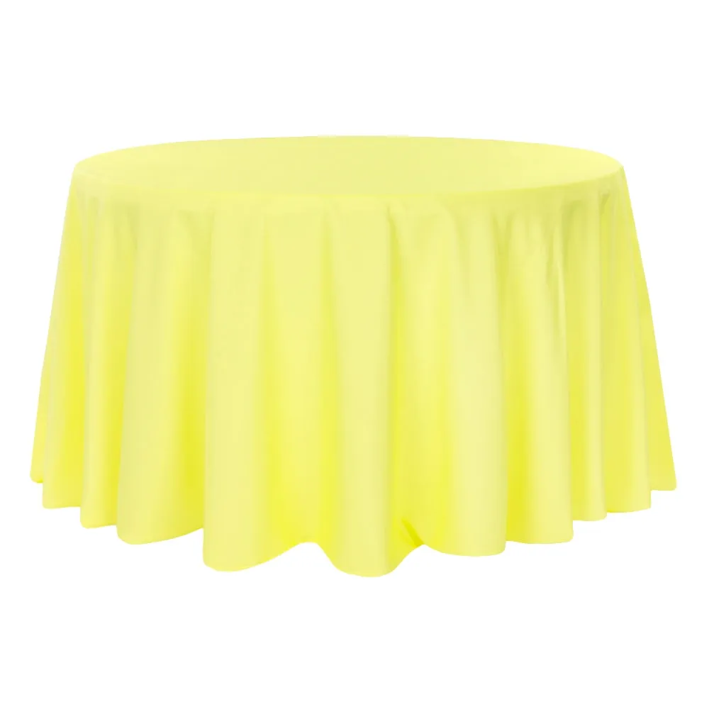 Polyester 120" Round Tablecloth - Yellow