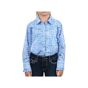 Pure Western Girls Kira Print Frill L/S Shirt