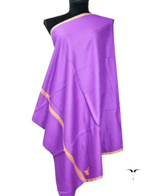 purple silk embroidery pashmina shawl 8240