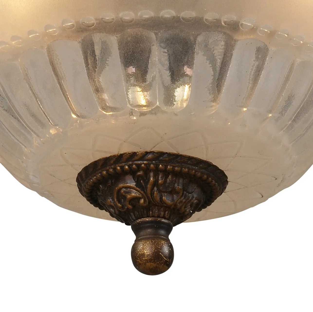 Restoration 11" 3 Light Semi Flush Mount in Golden Bronze