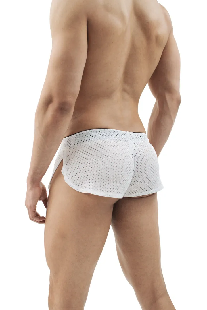 Retro Mesh Side Split Short, Sexy Men's Shorts