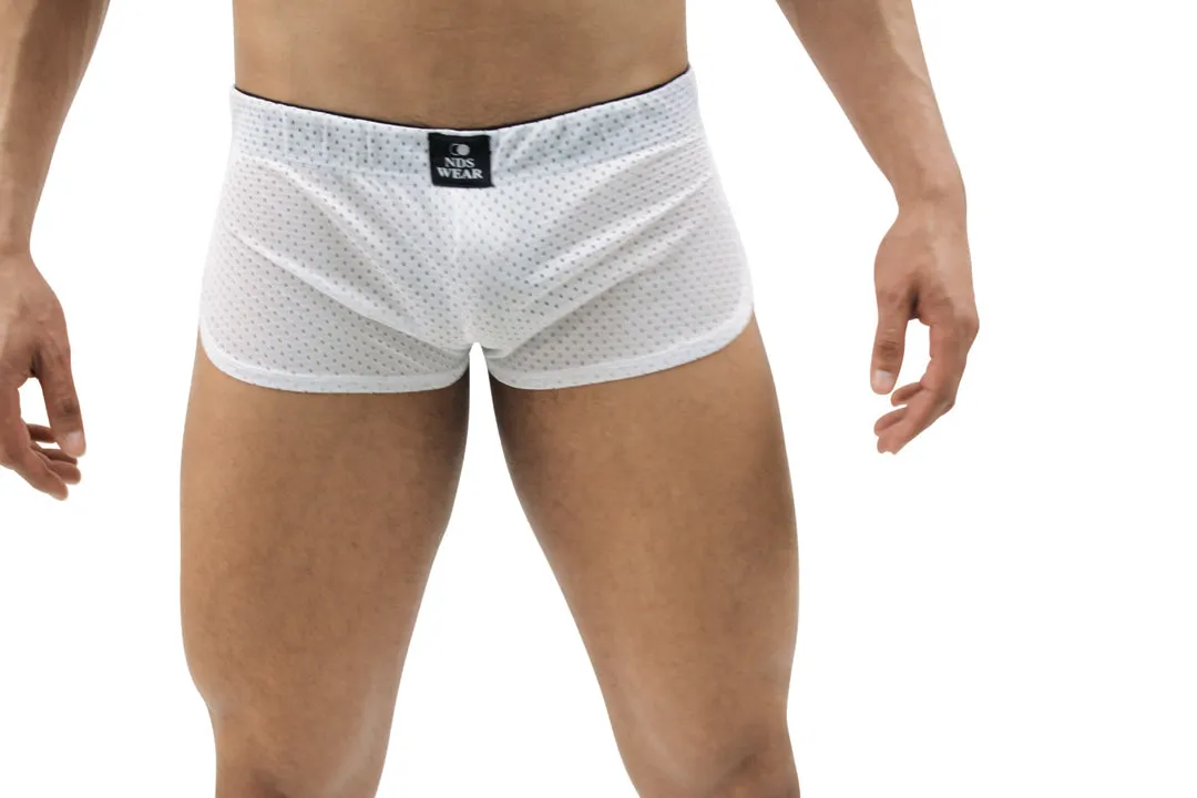 Retro Mesh Side Split Short, Sexy Men's Shorts