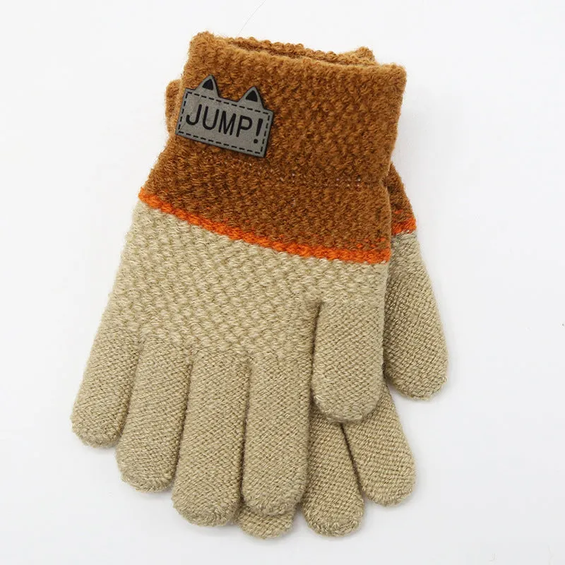 Riding Children's Gloves Five Finger Knitting