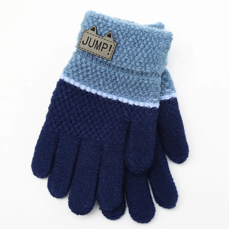 Riding Children's Gloves Five Finger Knitting