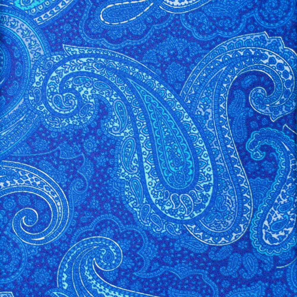 Royal Blue Sicilian Paisley Duchesse Silk Tie