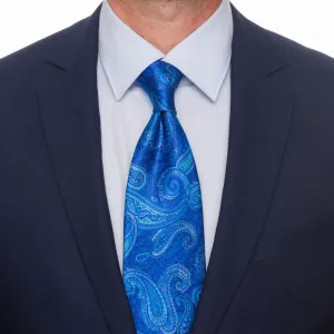 Royal Blue Sicilian Paisley Duchesse Silk Tie