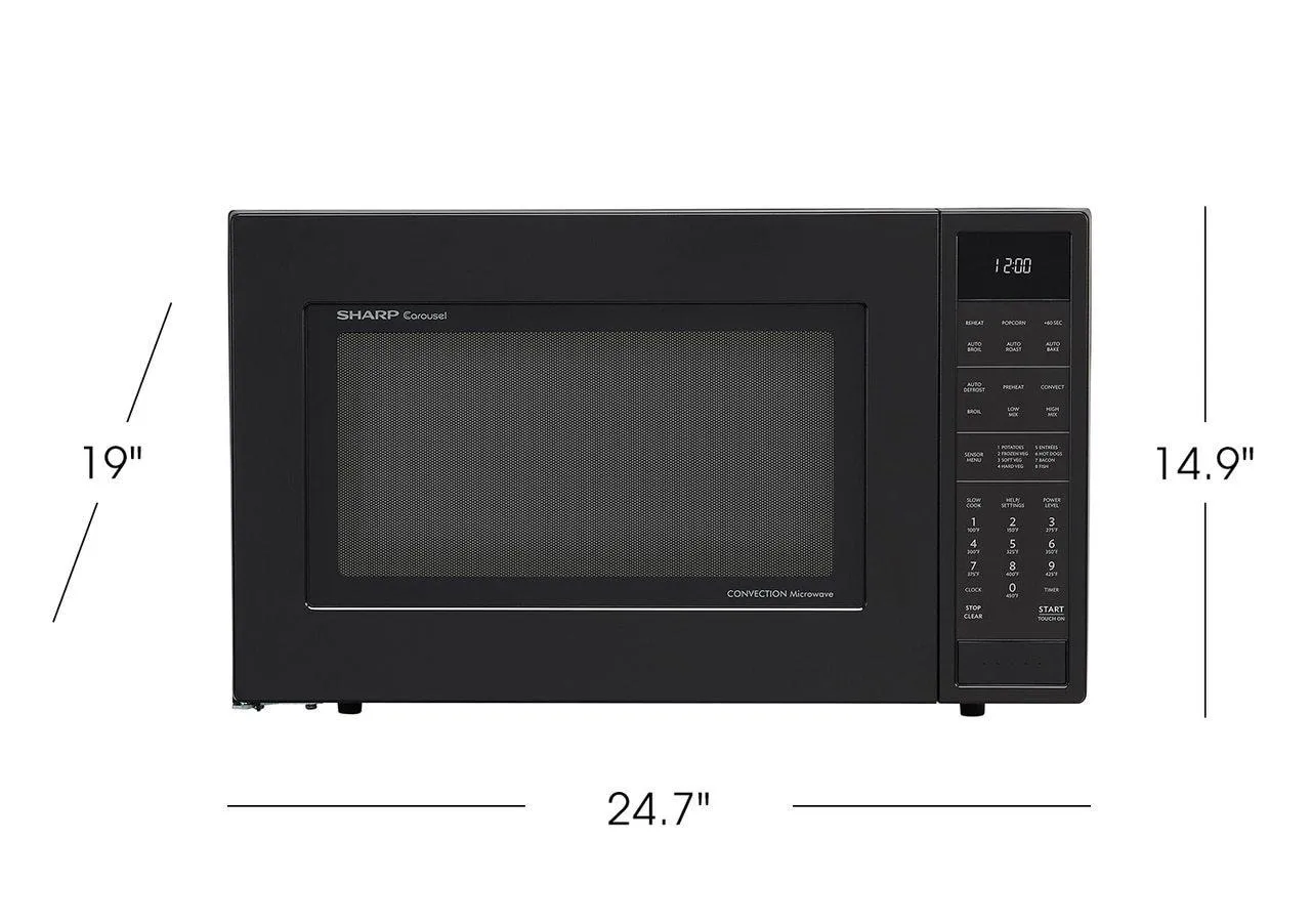 Sharp SMC1585BB 1.5 cu. ft. 900W Sharp Matte Black Carousel Convection Microwave Oven