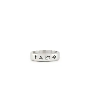 Silver 4 Symbols Ring