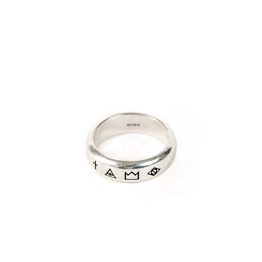 Silver 4 Symbols Ring