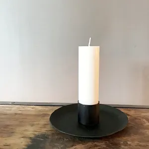 Simple Black Hand-Forged Iron Candleholder for 40mm Diameter Candle