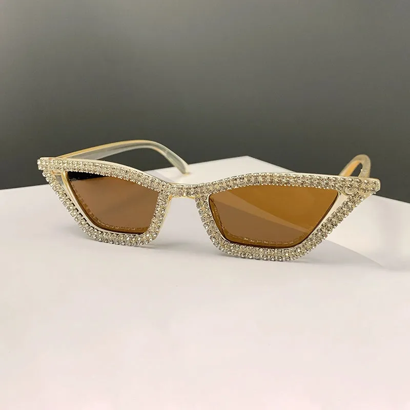 TEEK - Sunshade Sparkle Minimalist Cat Eye Sunglasses