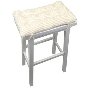 Ticking Stripe Natural Saddle Stool Cushions - Gaucho Stool - Satori Seat Cushions