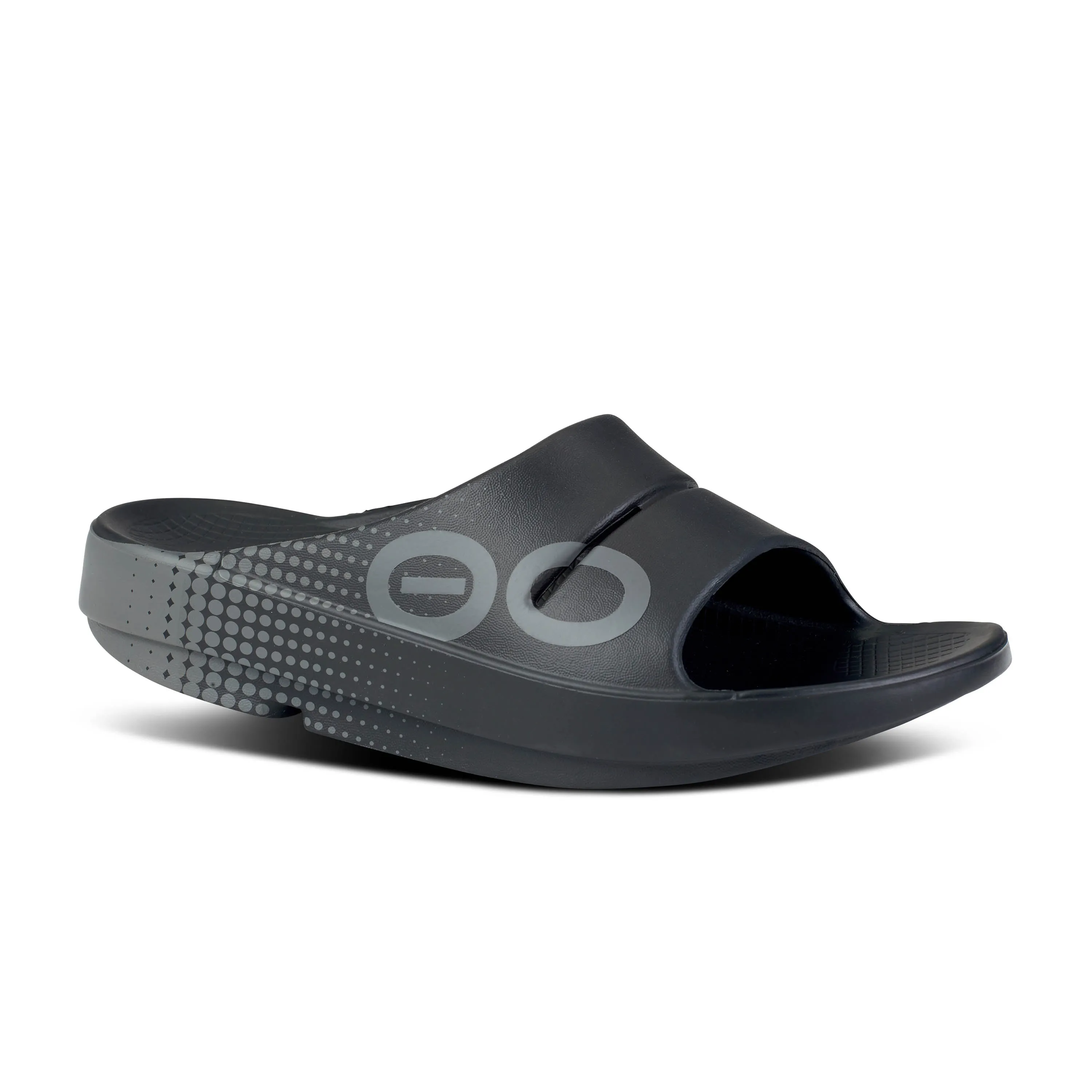 Unisex Oofos OOahh Sport Slide Sandal Color: Matrix Black