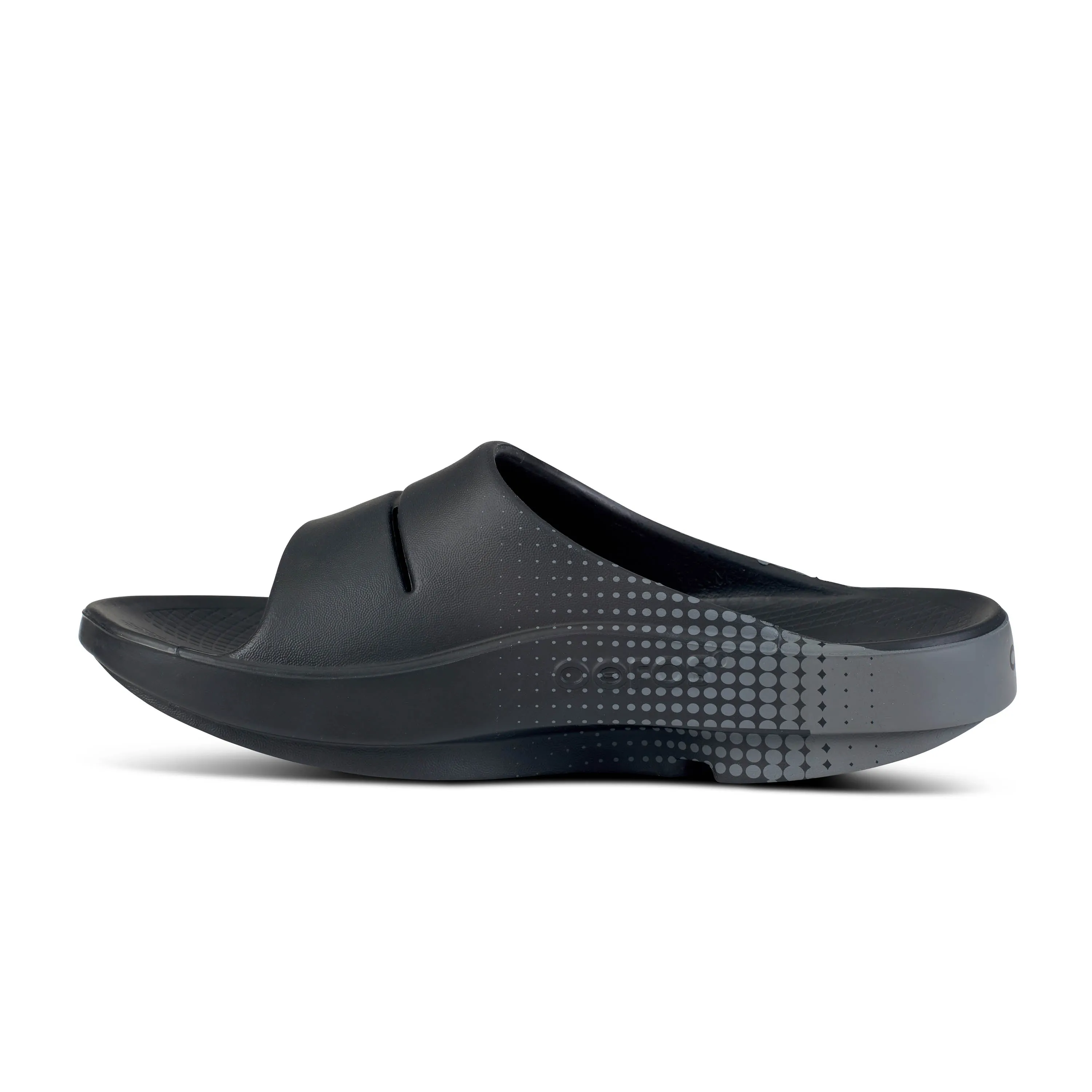 Unisex Oofos OOahh Sport Slide Sandal Color: Matrix Black