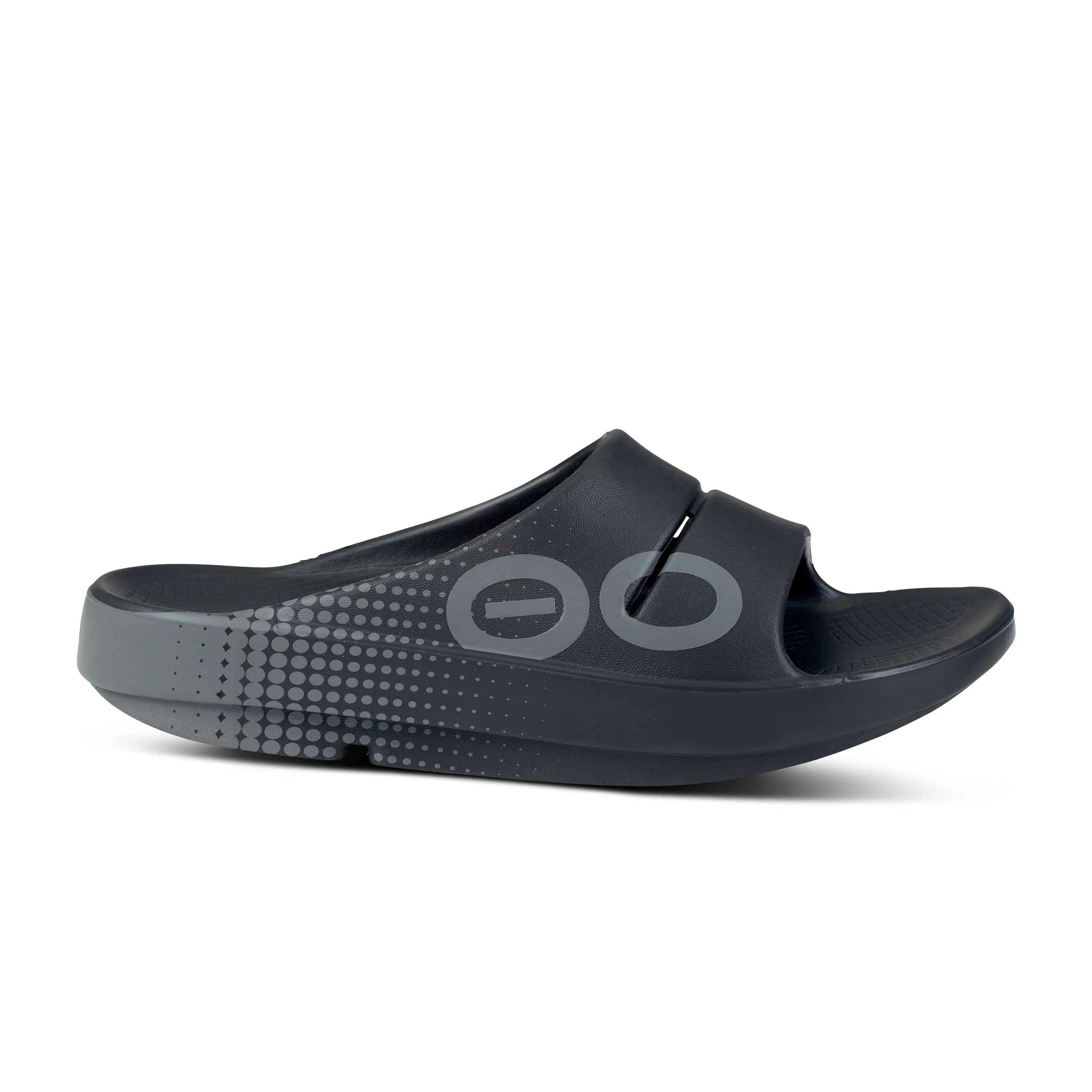 Unisex Oofos OOahh Sport Slide Sandal Color: Matrix Black