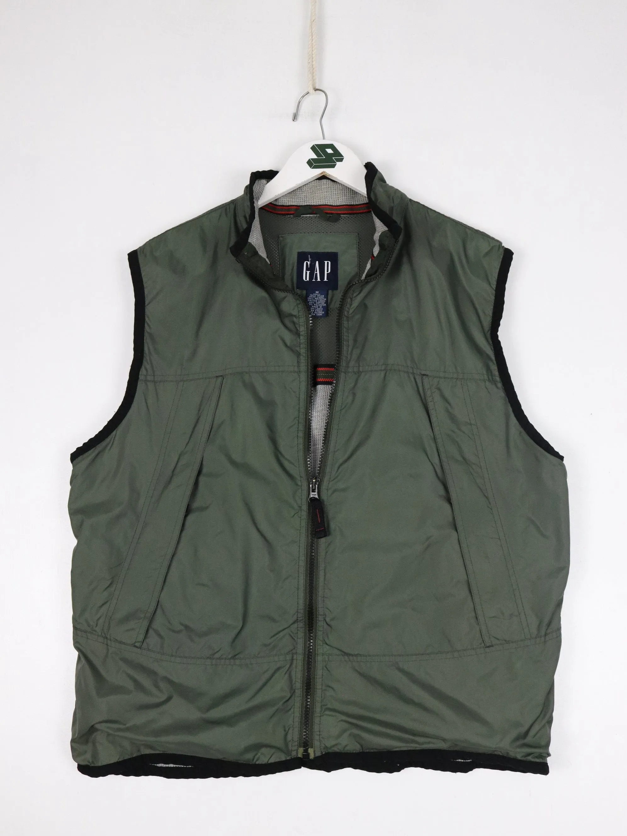 Vintage Gap Vest Mens Medium Green Windbreaker Jacket Outdoors