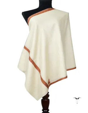 white Embroidery Pashmina Stole 7839