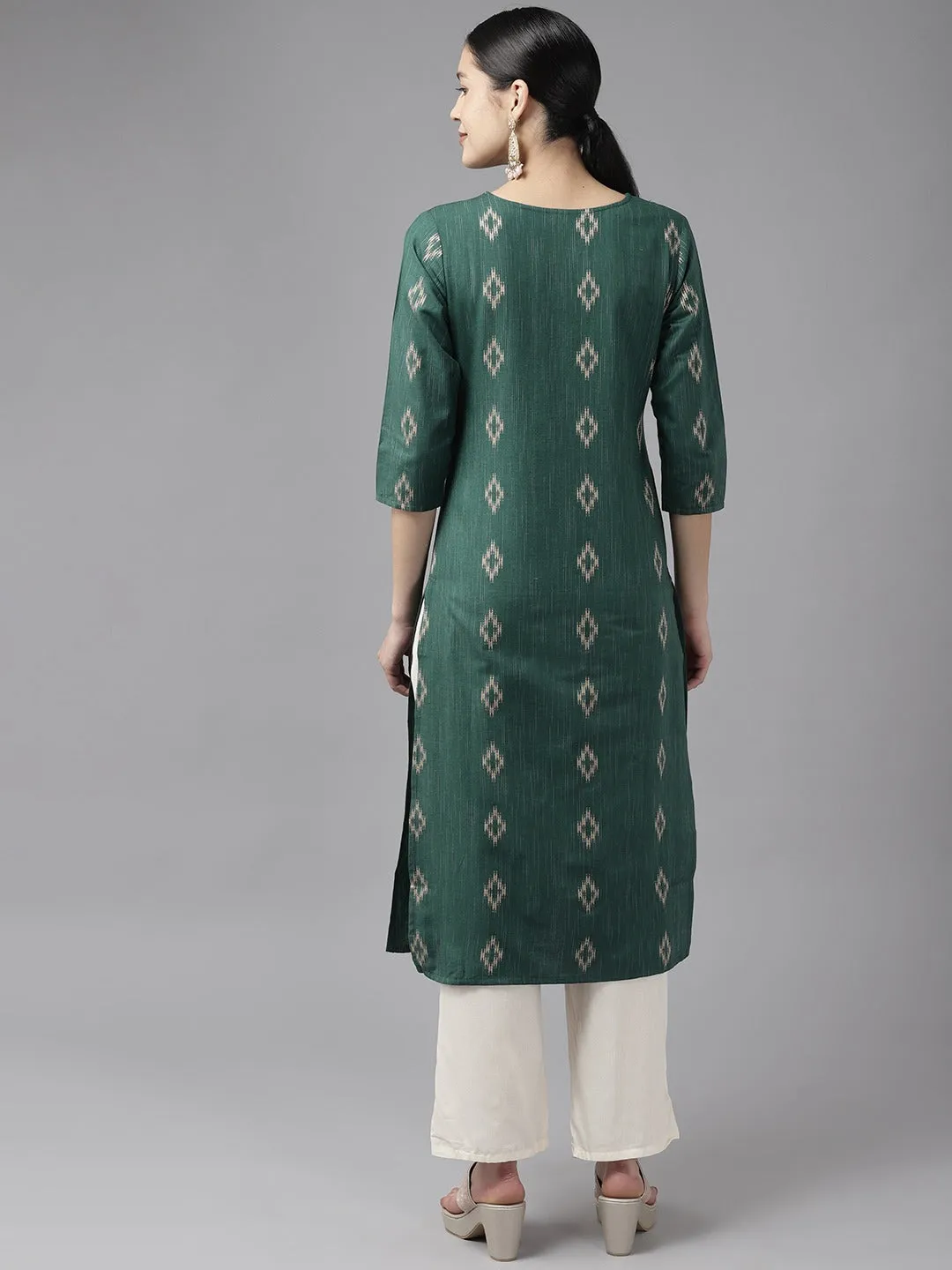 Women Green Pure Cotton Kurta